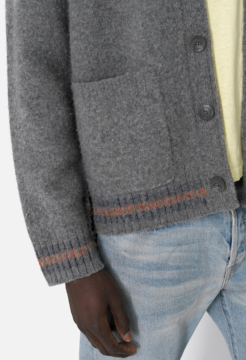 BRUSHED WOOL VARSITY CARDIGAN 2