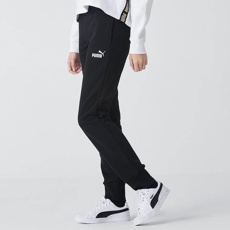 (WMNS) PUMA Essentials Sweatpants 'Black White' 586548-01 - 6
