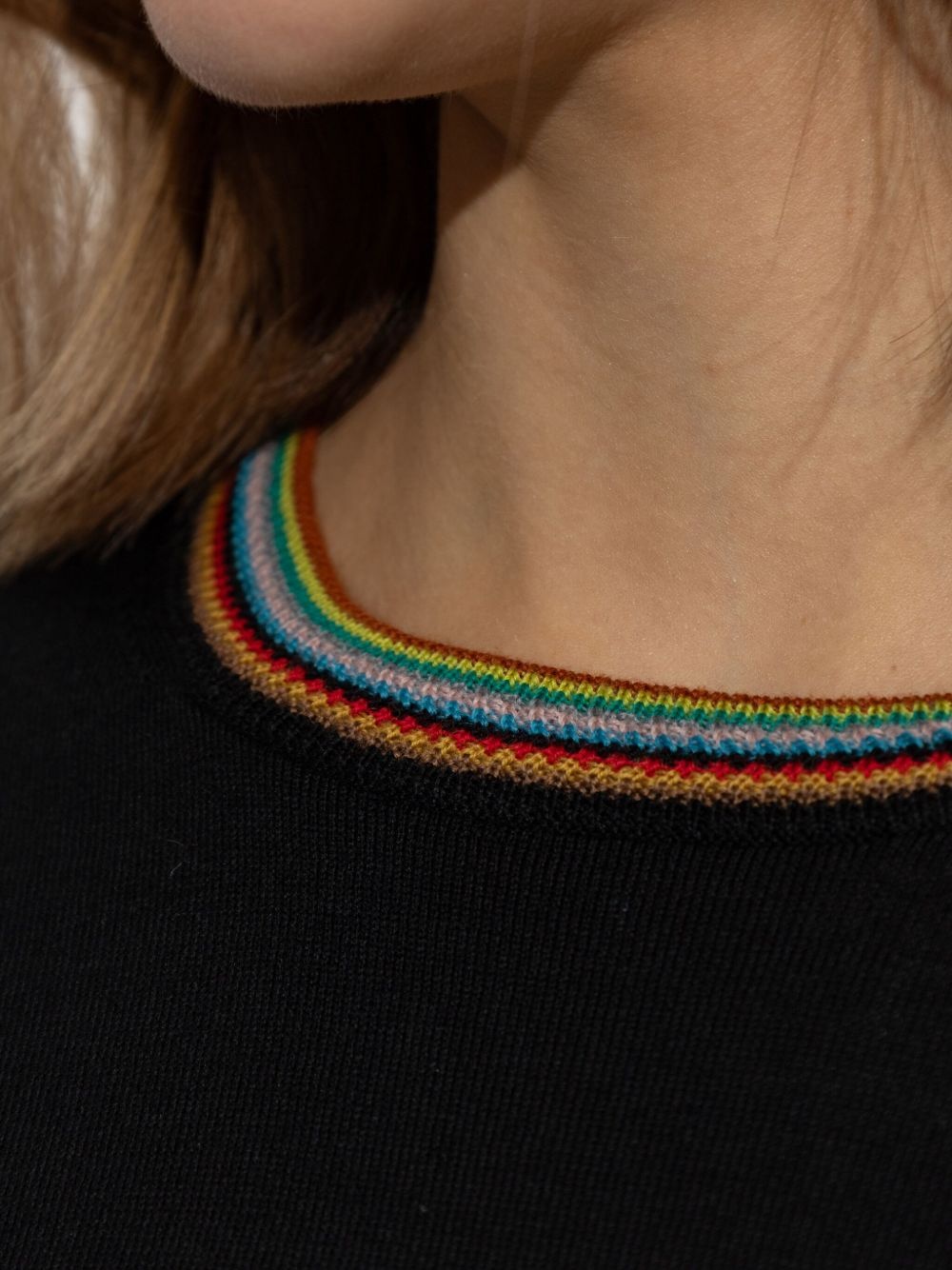striped-trim sweater - 5