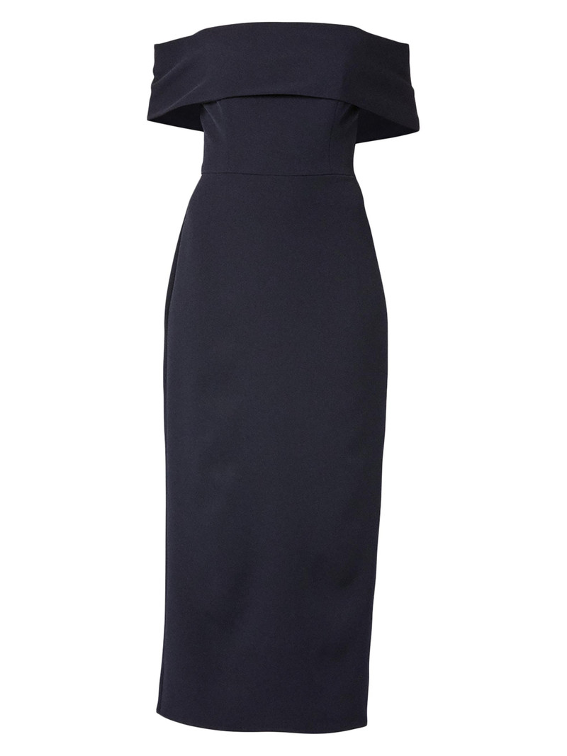 Women's Avril Stretch Crepe Off-The-Shoulder Cocktail Dress - Navy 1