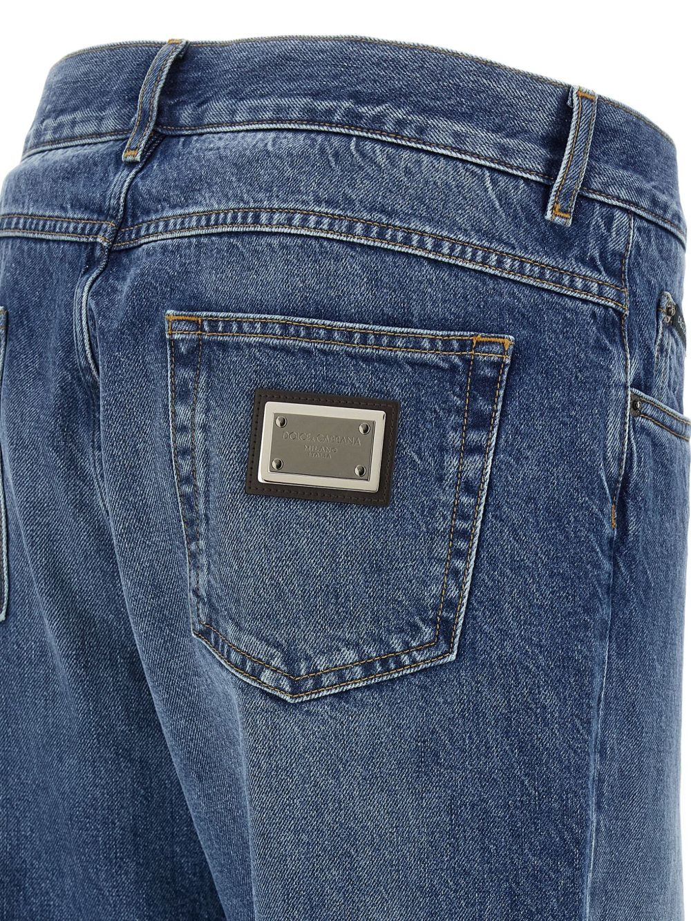 logo-plaque stonewashed jeans - 3