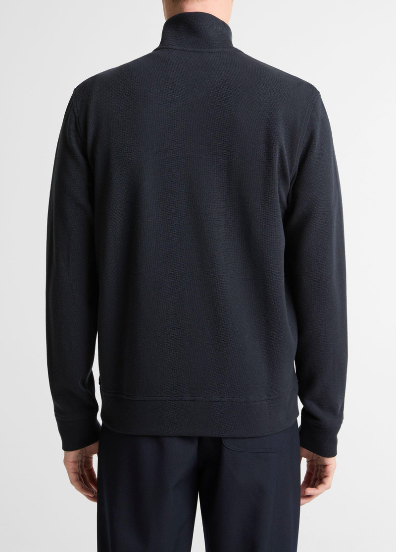 Vince Flat-Back Cotton-Blend Piqué Zip-Front Jacket outlook