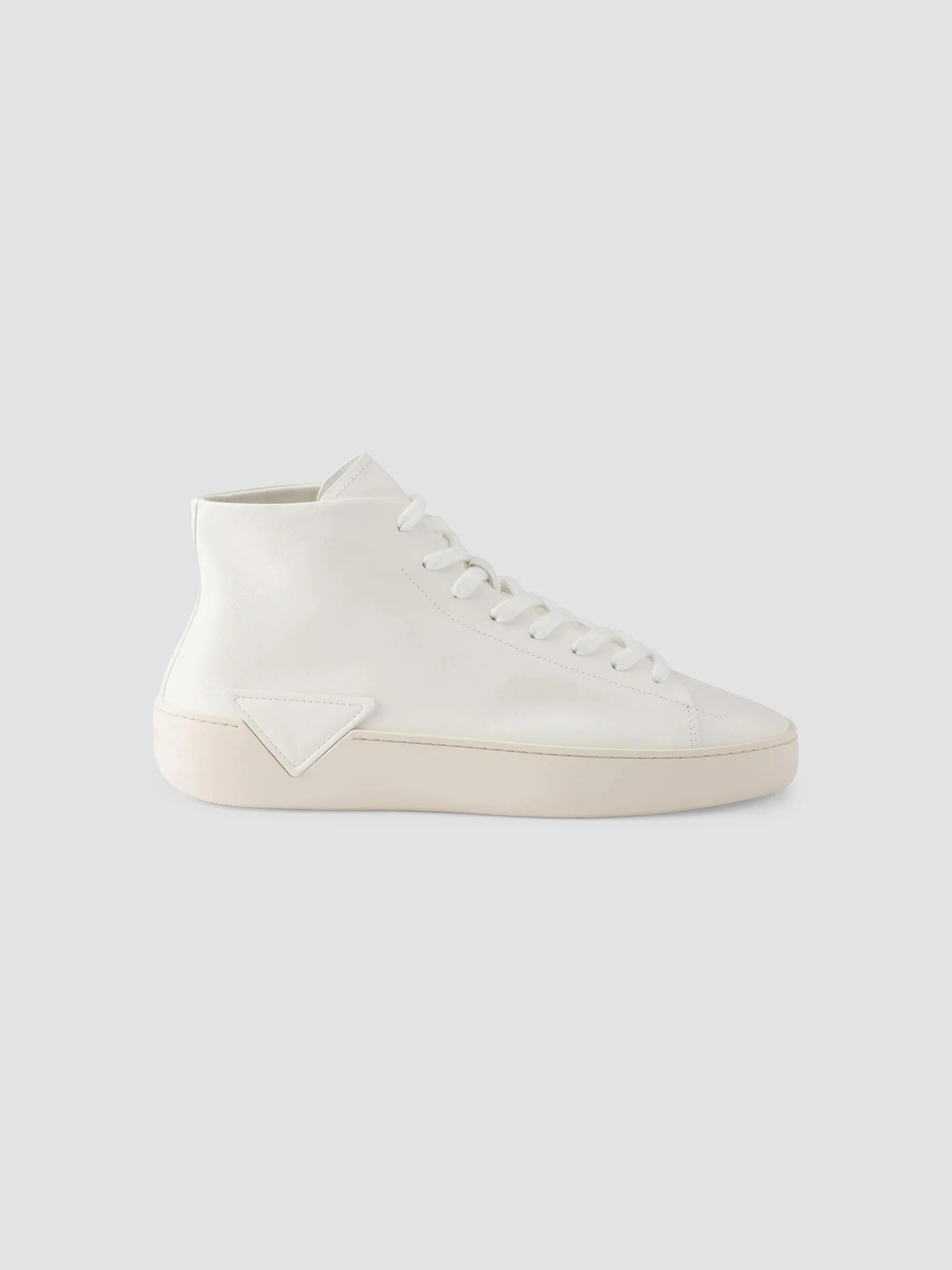 Men's High-Top Leather Sneakers - White - 1