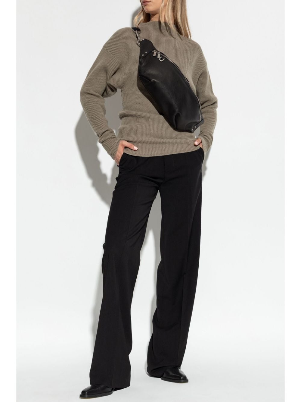 round neck knit sweater - 2