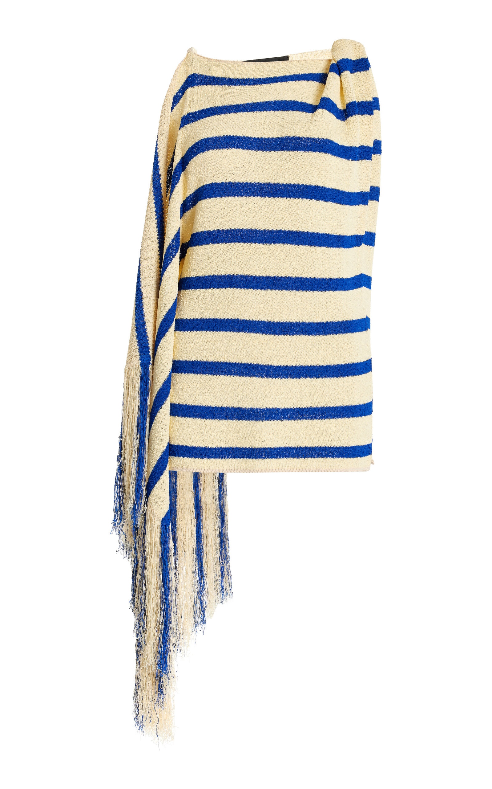 Yves Stripe Fringed Cotton Knit Top stripe - 1
