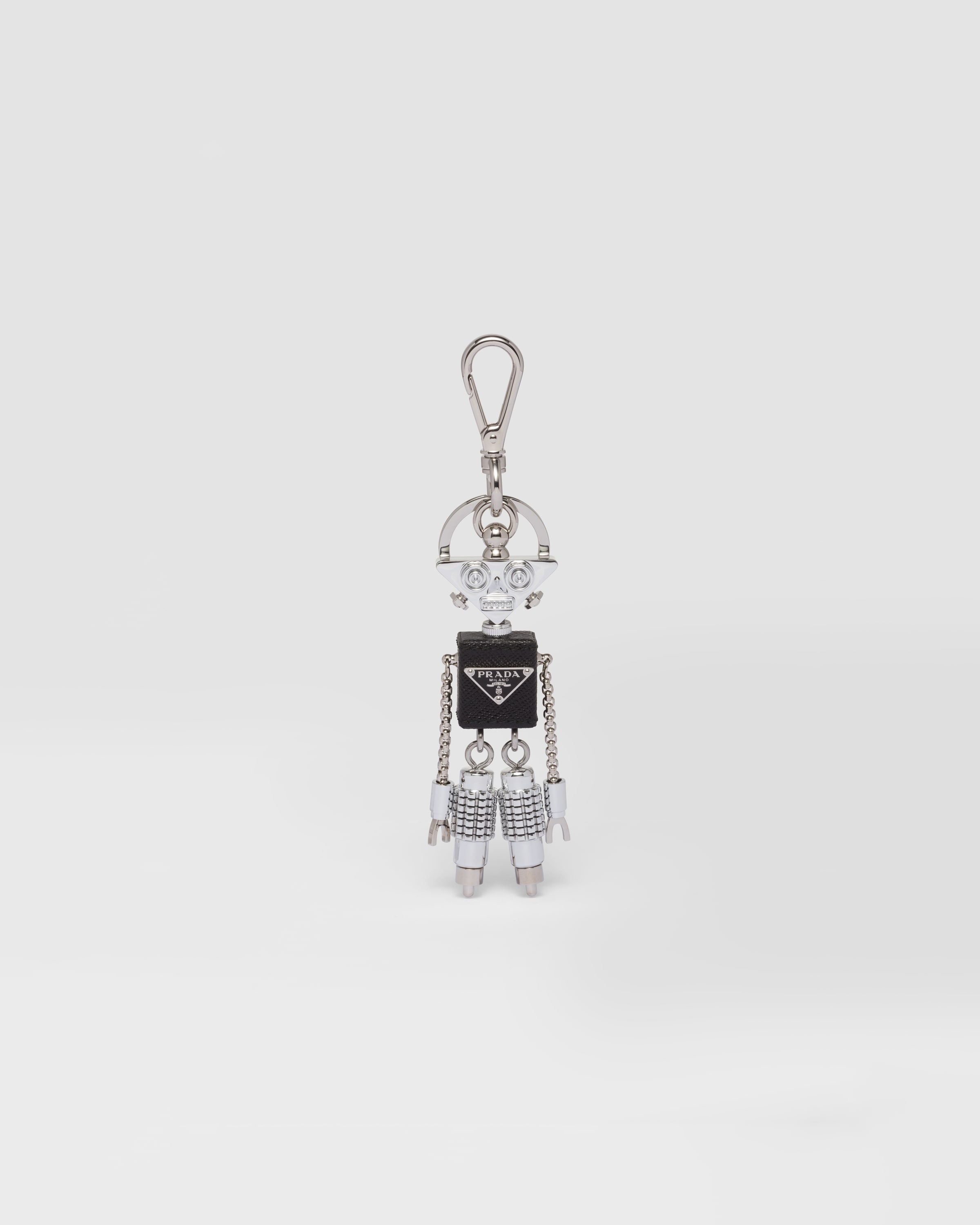 Saffiano leather robot trick keychain - 1