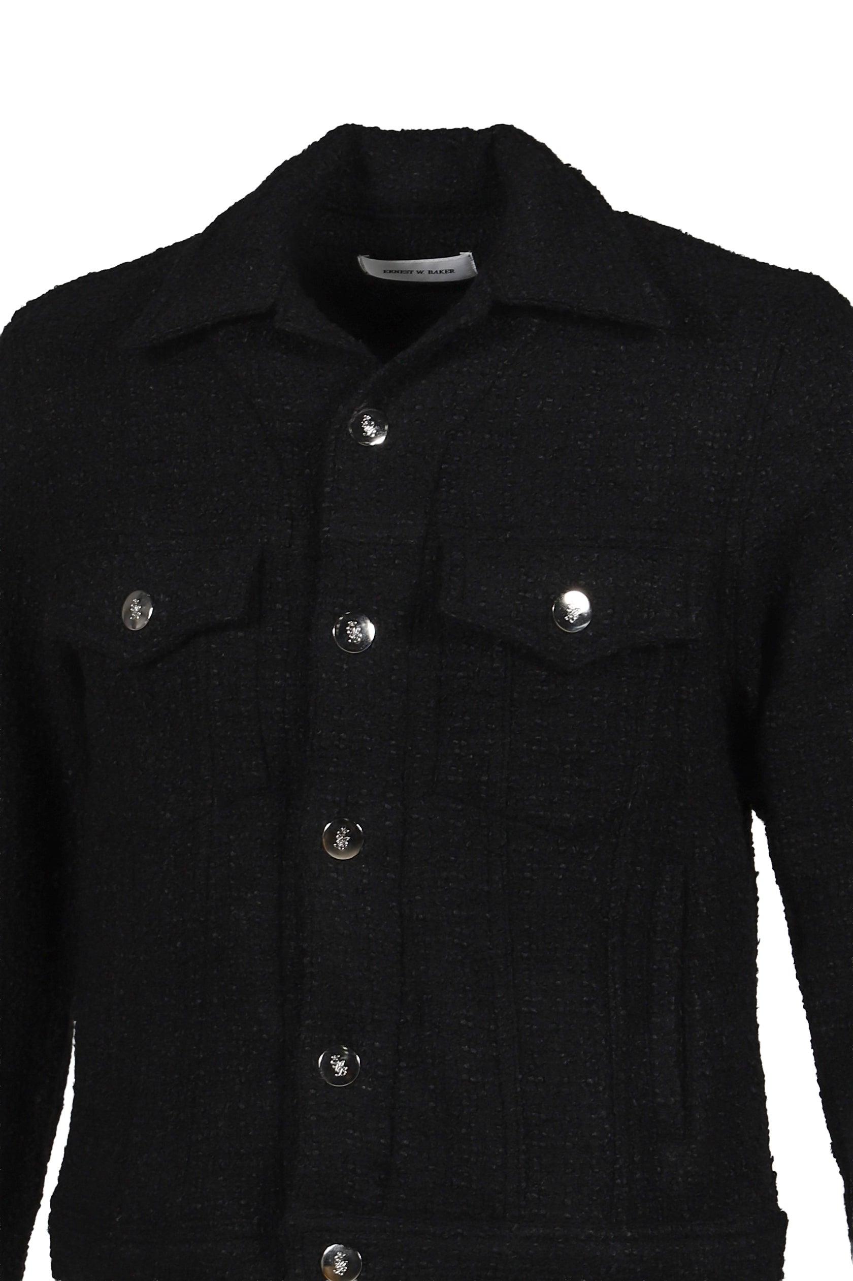 SPREAD COLLAR JACKET / BLACK - 4