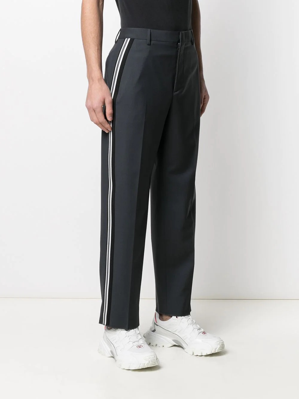 side-stripe wide-leg tailored trousers - 3