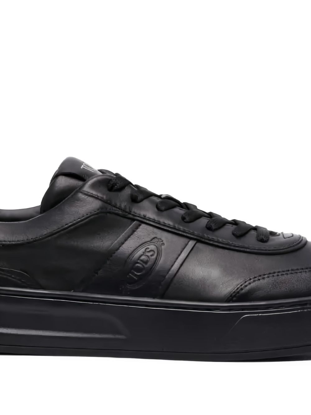 leather logo sneakers - 2