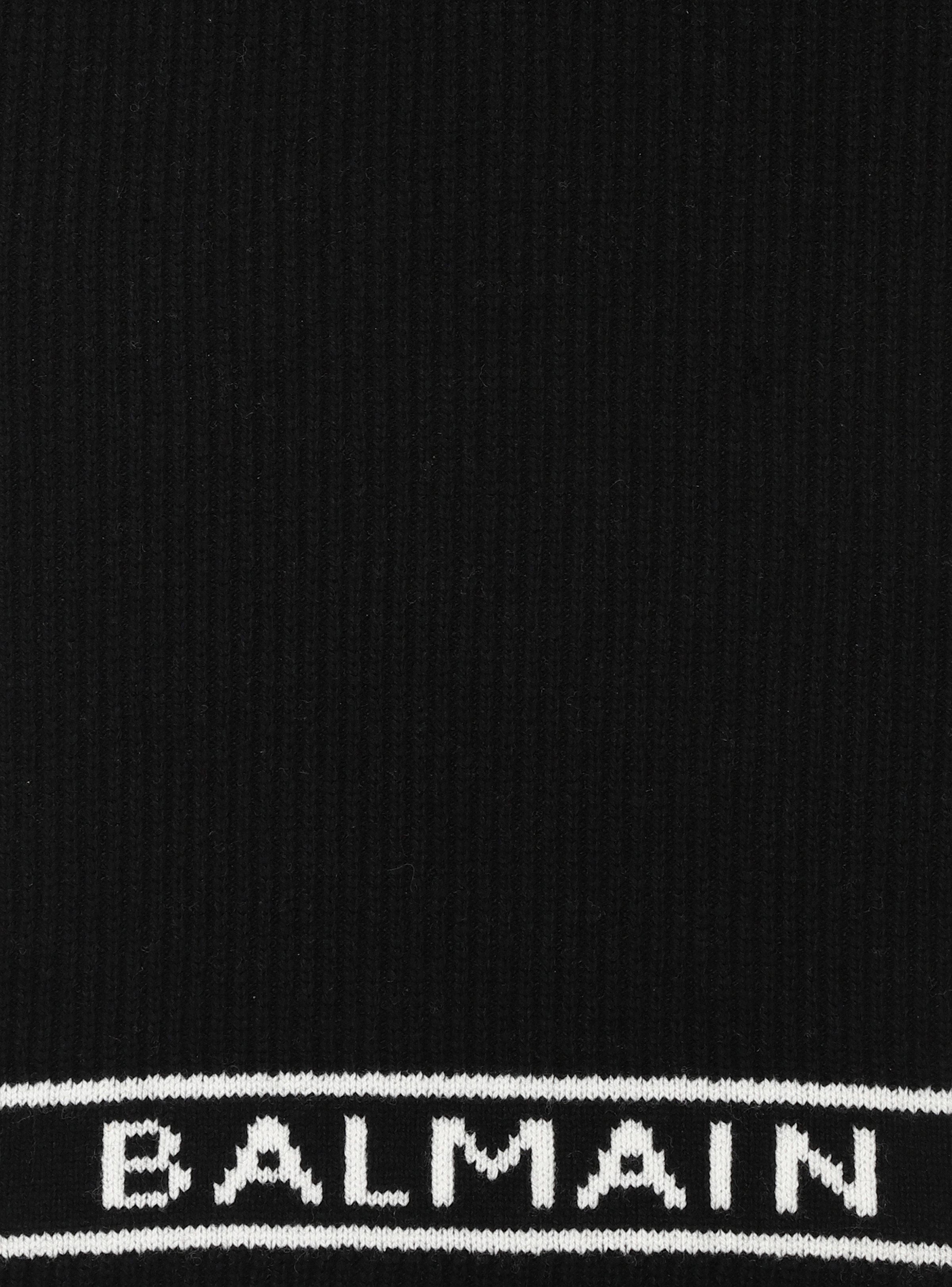Wool scarf with Balmain logo - 3