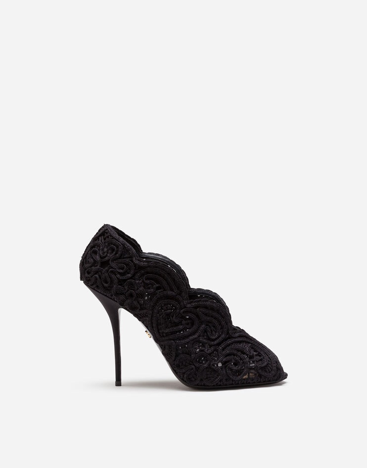 Cordonetto lace peep-toe pumps - 1