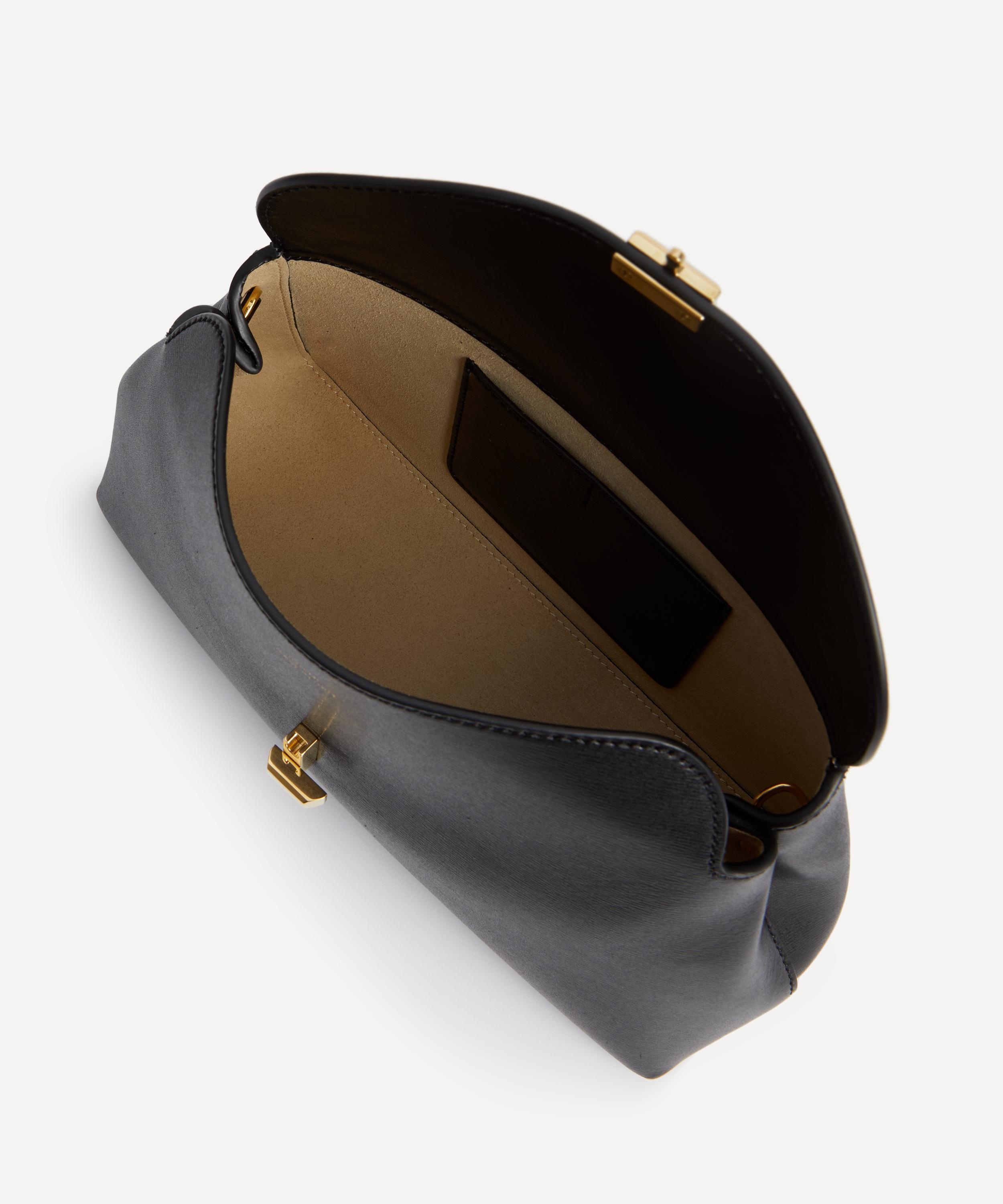 T-Lock Black Leather Clutch - 5
