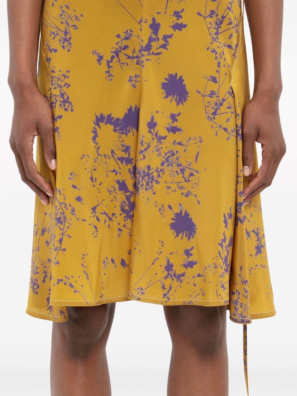 floral-print silk dress - 6