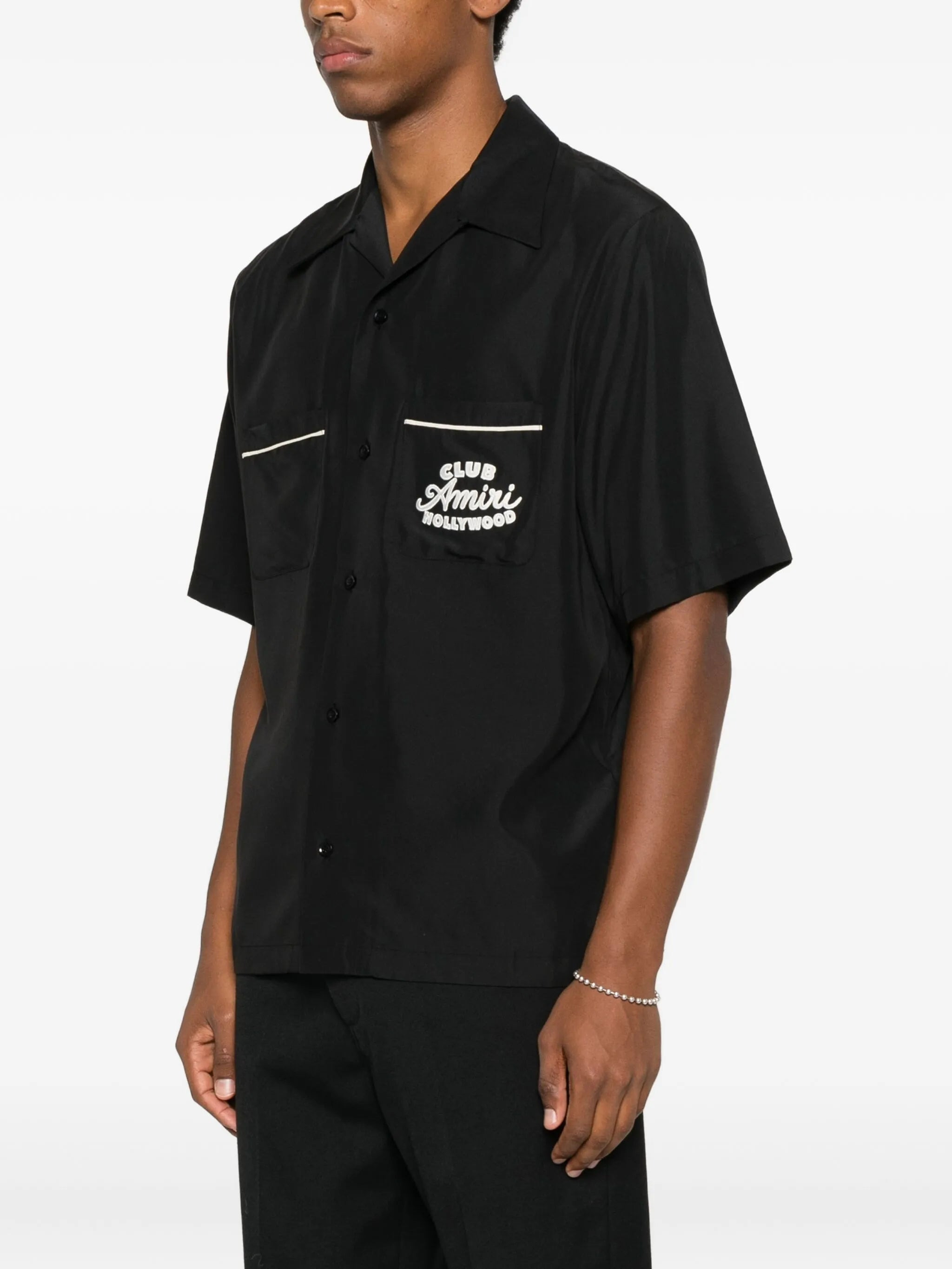embroidered-pocket short-sleeve shirt - 3