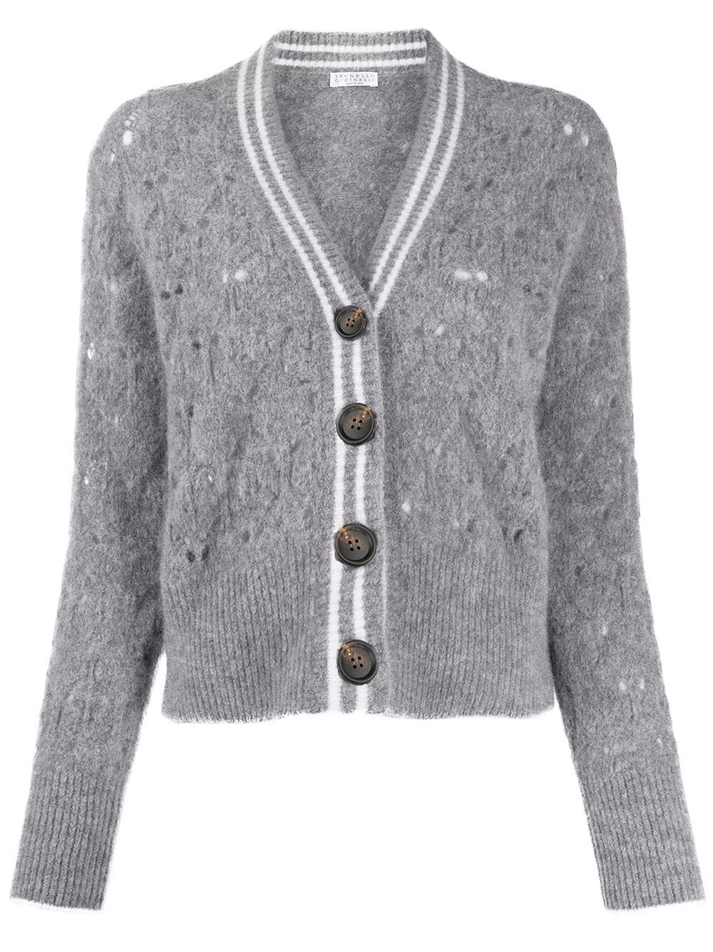 pointelle-knit cardigan  - 1