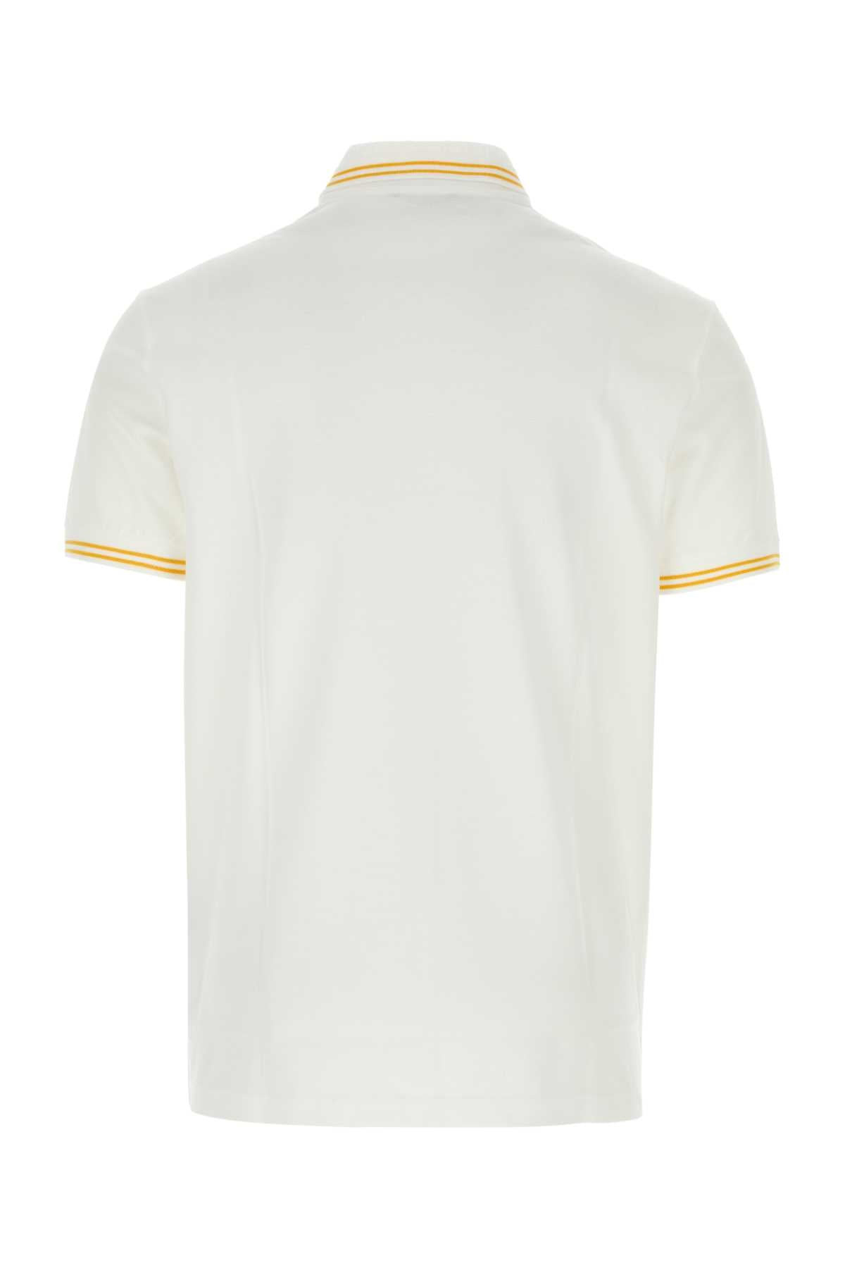Versace Men White Piquet Polo Shirt - 2