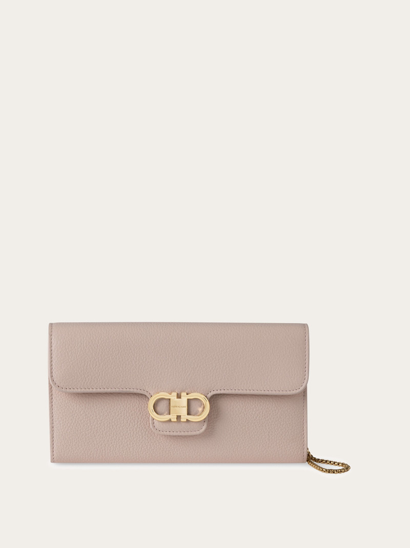 Gancini wallet with shoulder strap 1