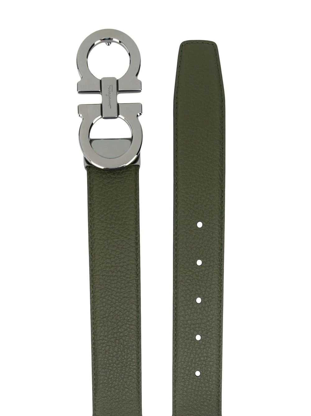 leather Gancini buckle belt - 2