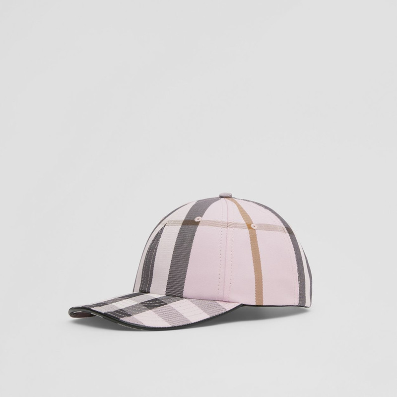 Logo Detail Check Cotton Baseball Cap 5