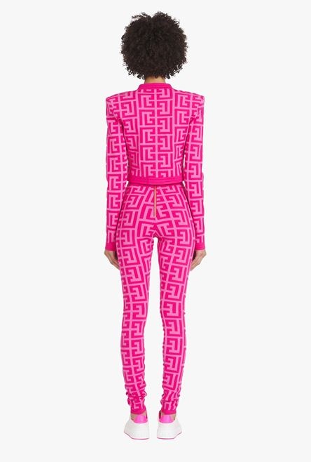 Balmain x Barbie - Knit cardigan with light pink Balmain monogram - 3