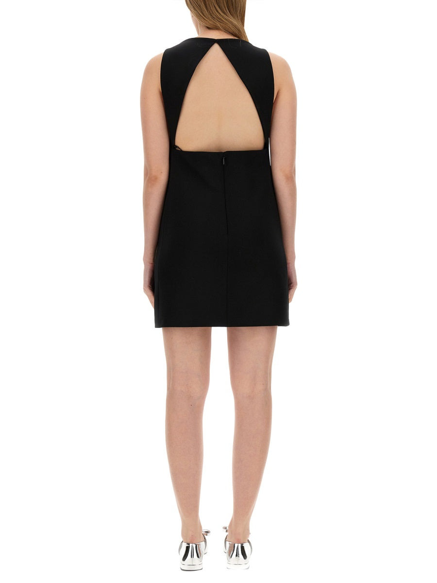 Versace Women Wool Blend Straight Mini Dress With Cut-Out - 3