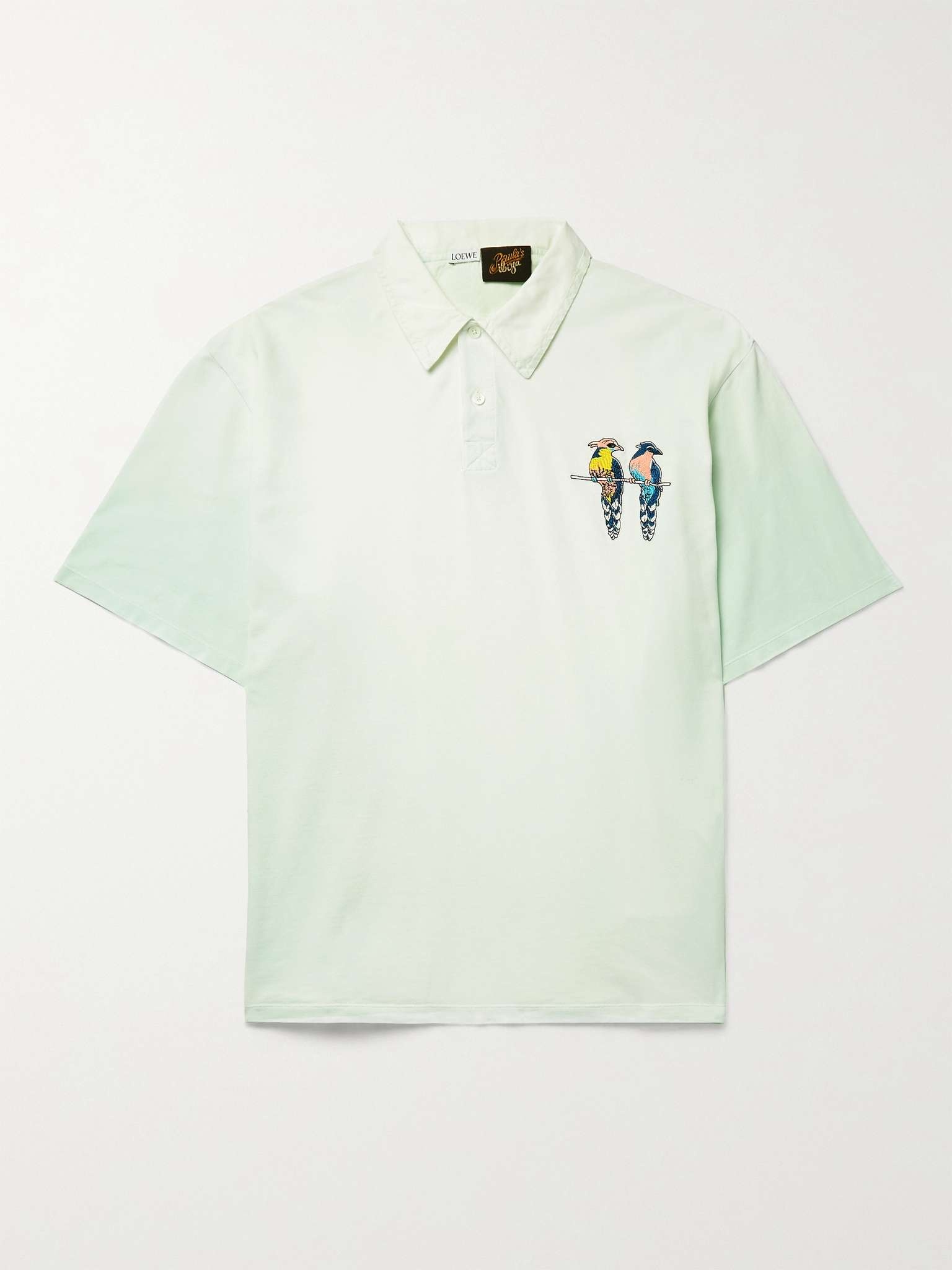 + Paula's Ibiza Embroidered Dégradé Cotton-Piqué Polo Shirt - 1