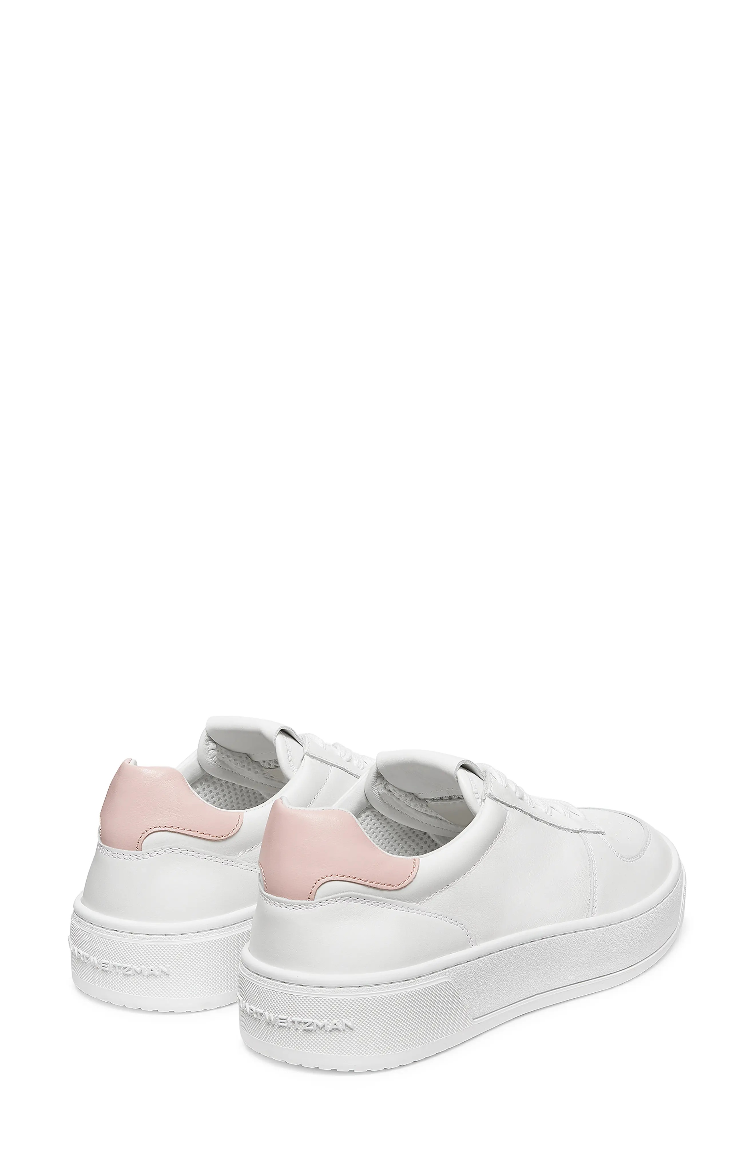 Courtside Sneaker in White/Pink Leather - 4