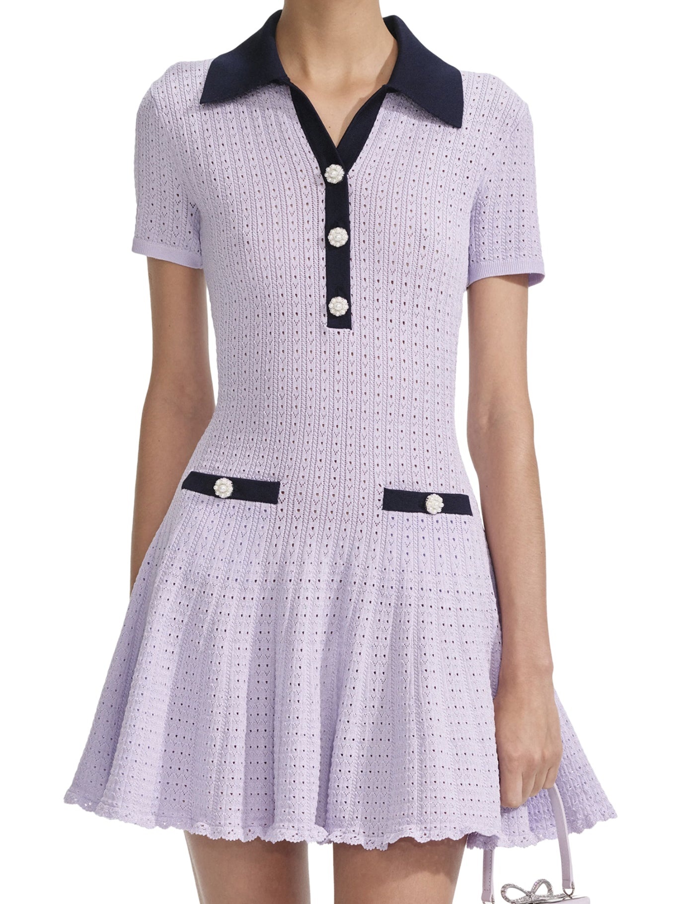 MINI DRESS IN OPENWORK MESH - 3