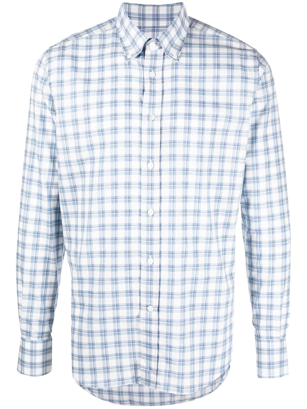 check-print button-down shirt - 1