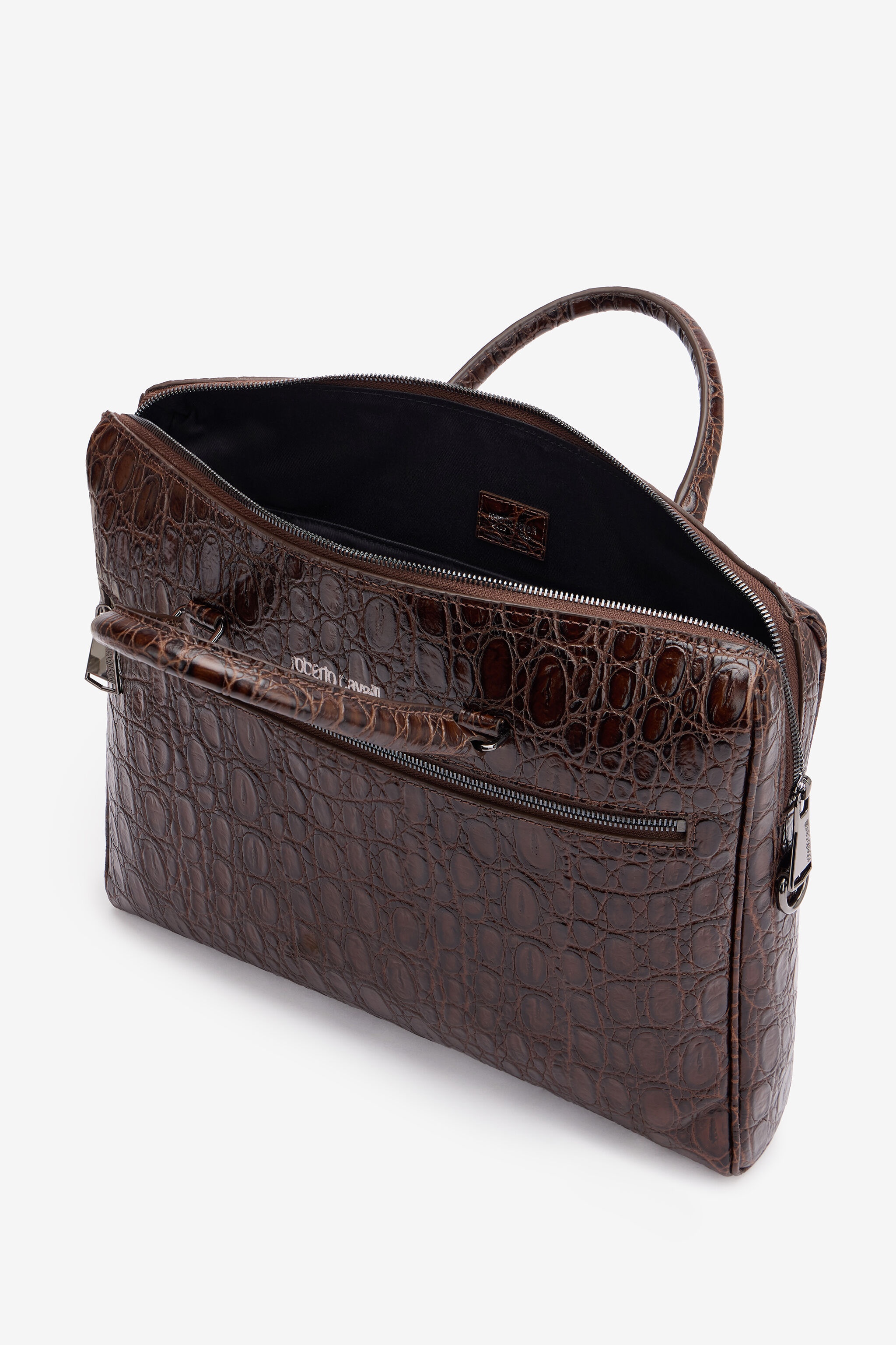 Crocodile-Print Document Bag - 6