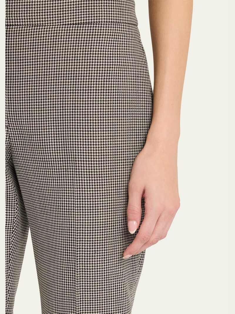 Mid-Rise Straight-Leg Houndstooth Trousers 5
