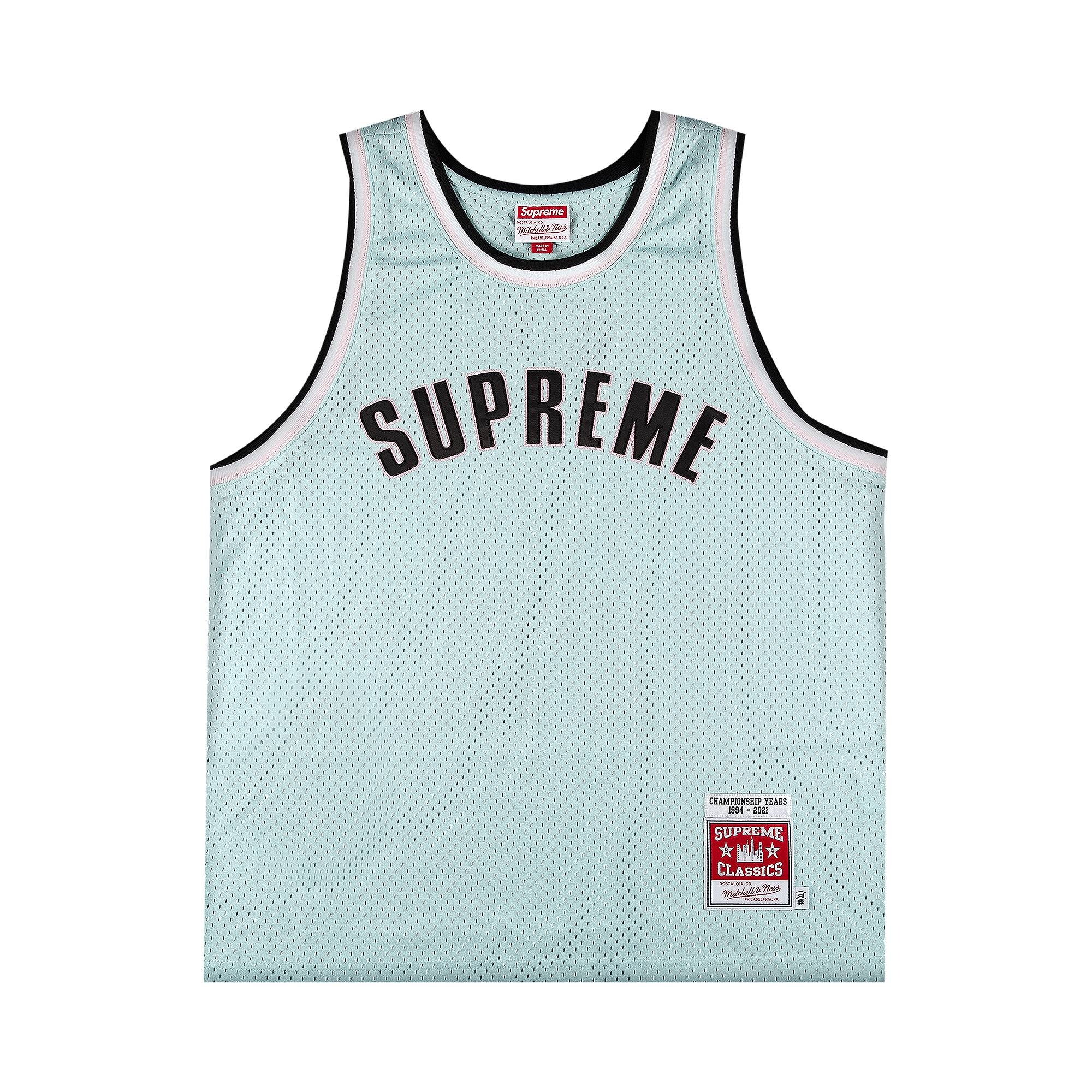 Supreme x Mitchell And Ness Basketball Jersey 'Light Blue' - 1