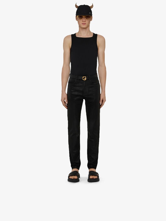 SLIM FIT JEANS IN SHINY POLISHED DENIM - 2