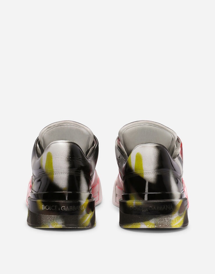 Calfskin New Roma sneakers with spray-paint graffiti print - 3