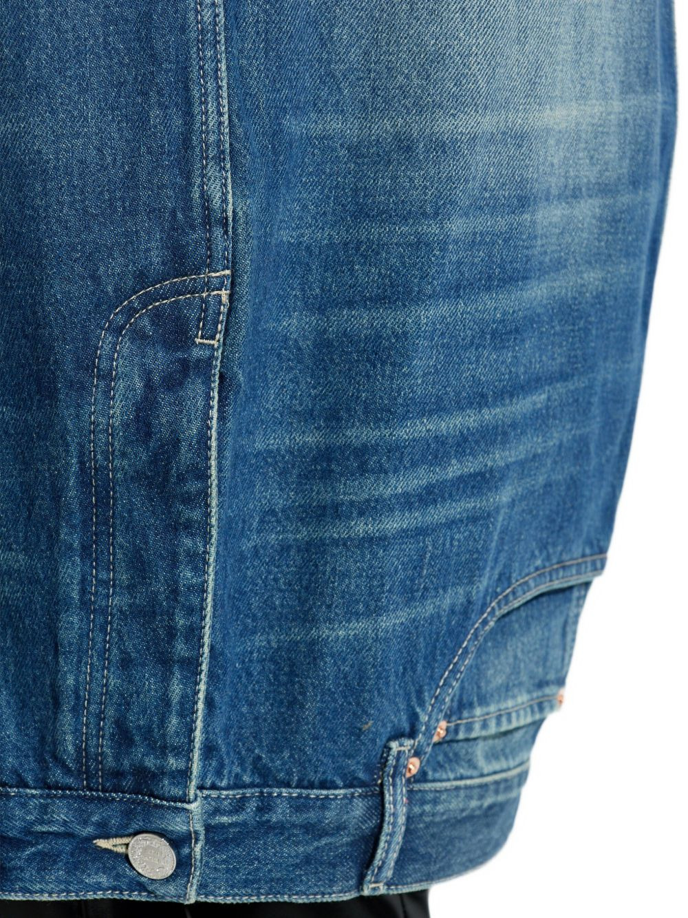 upside-down denim midi skirt - 5