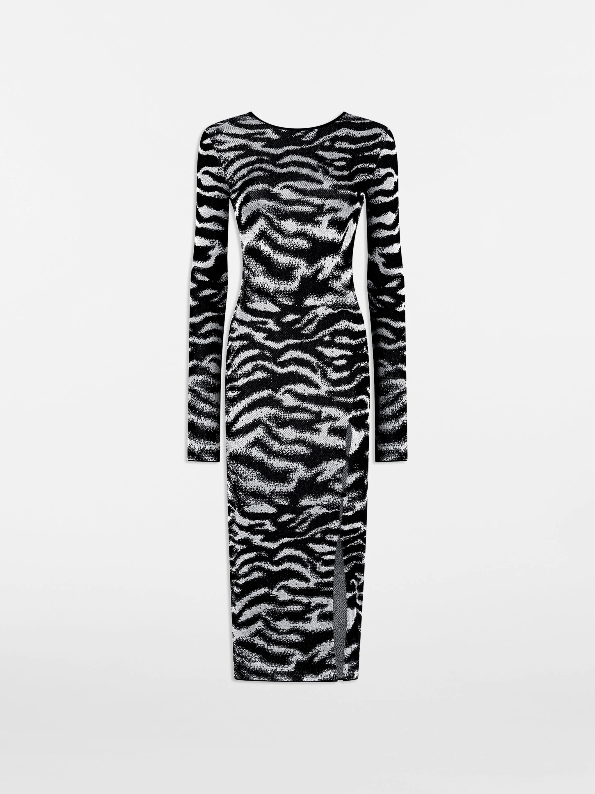 WHITE AND BLACK MIDI DRESS - 1