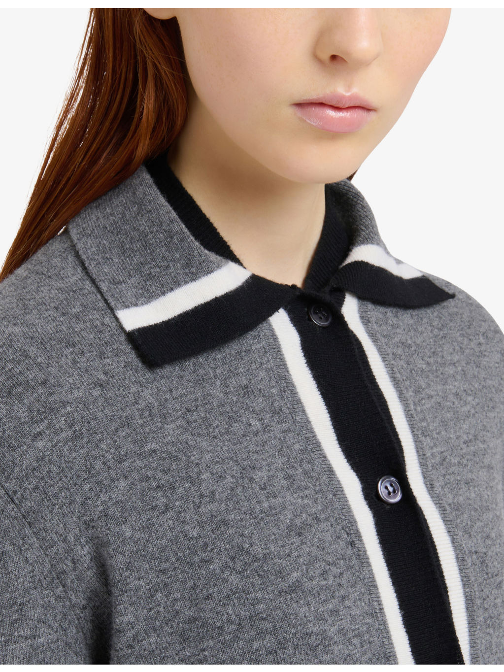 Colour-Block Brand-Embroidered Wool Cardigan - 5