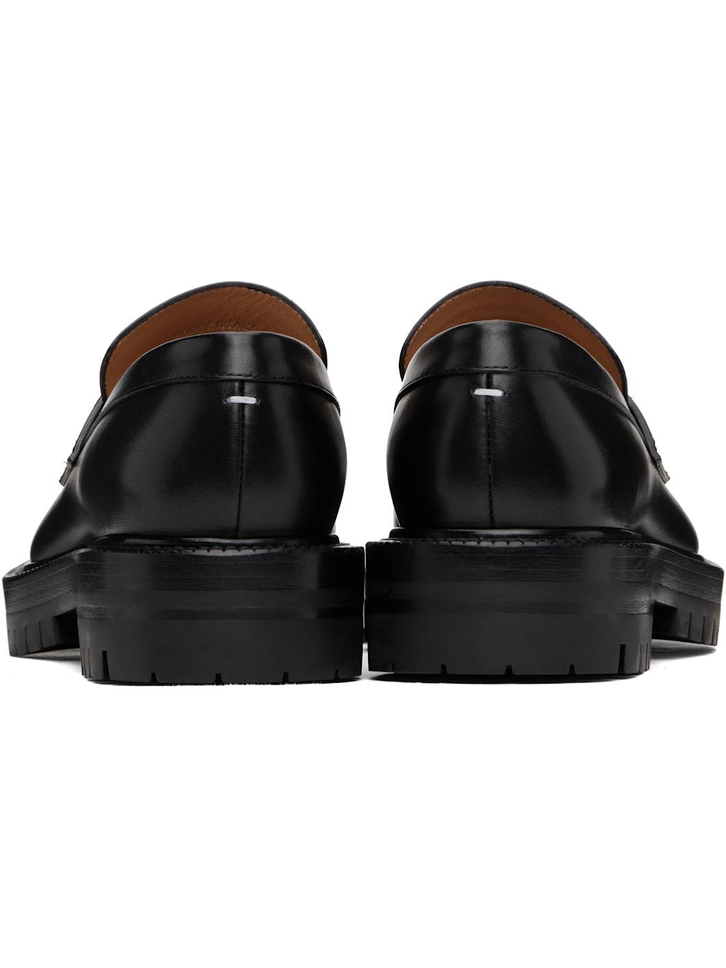 Black Tabi Leather Loafers - 2