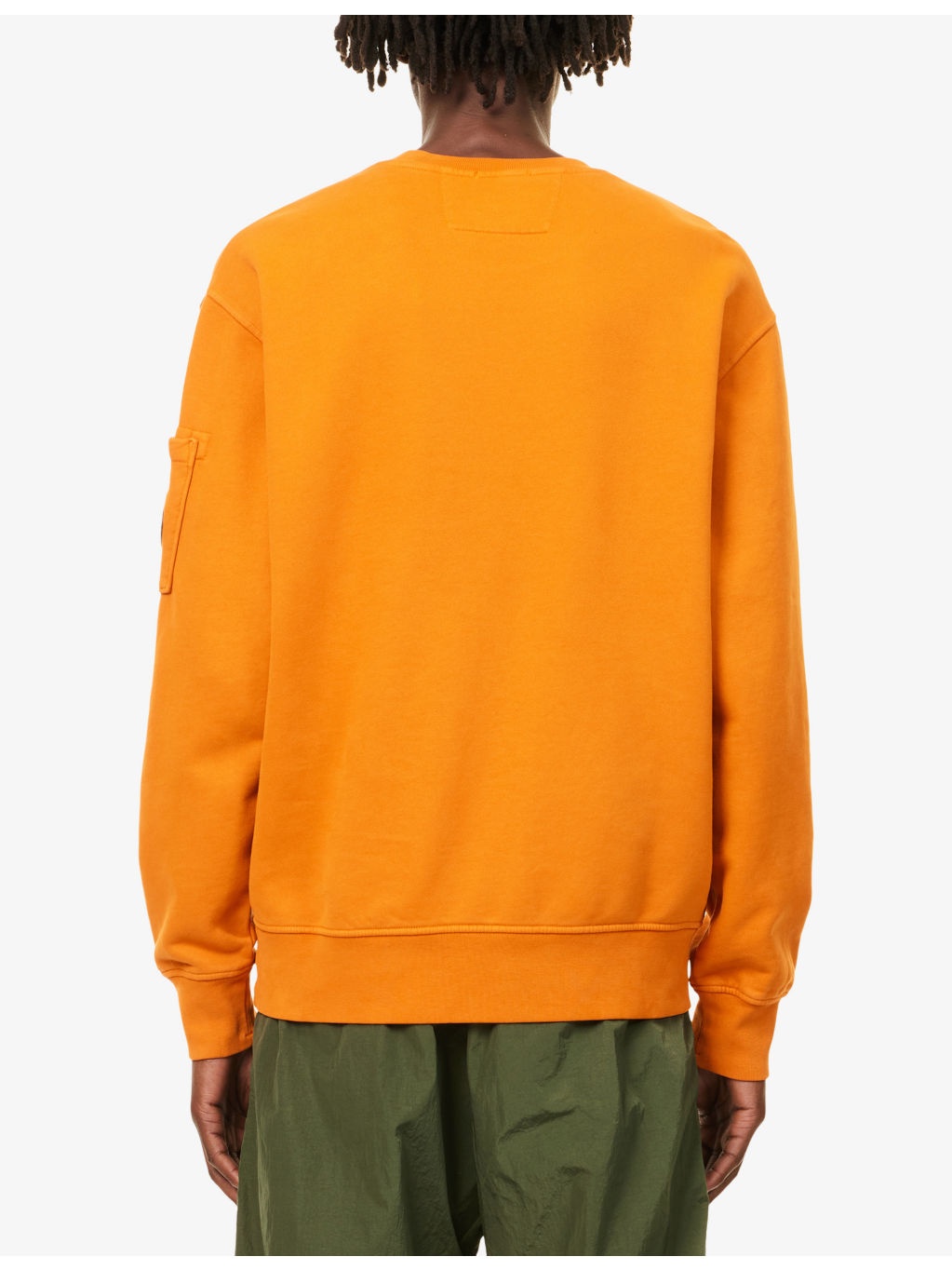 Branded-Lens Patch Crewneck Cotton Sweater - 4