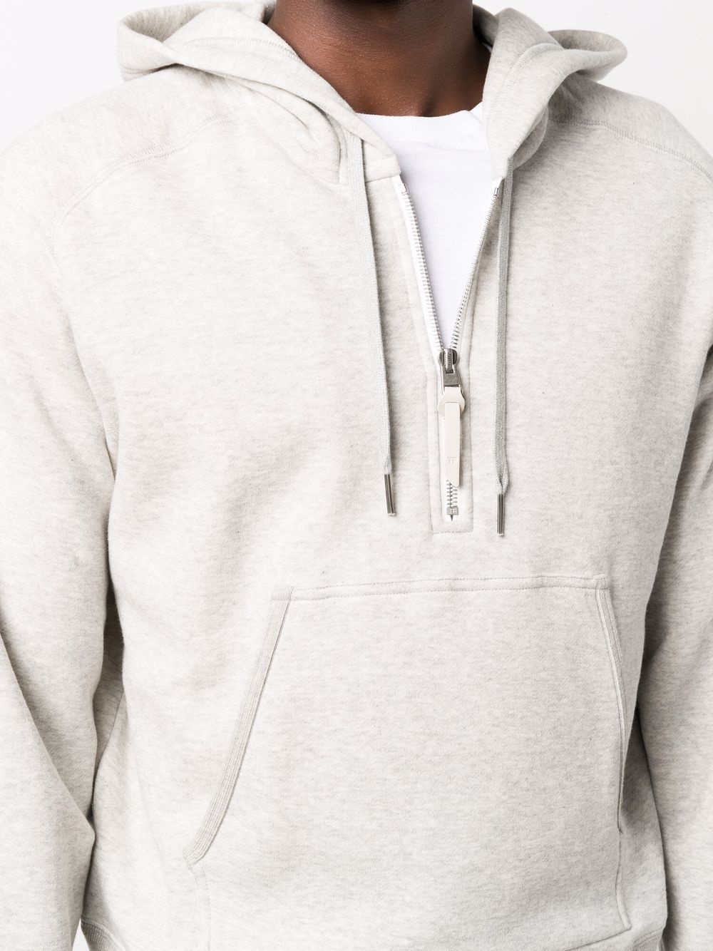 zip-detail cotton hoodie - 5