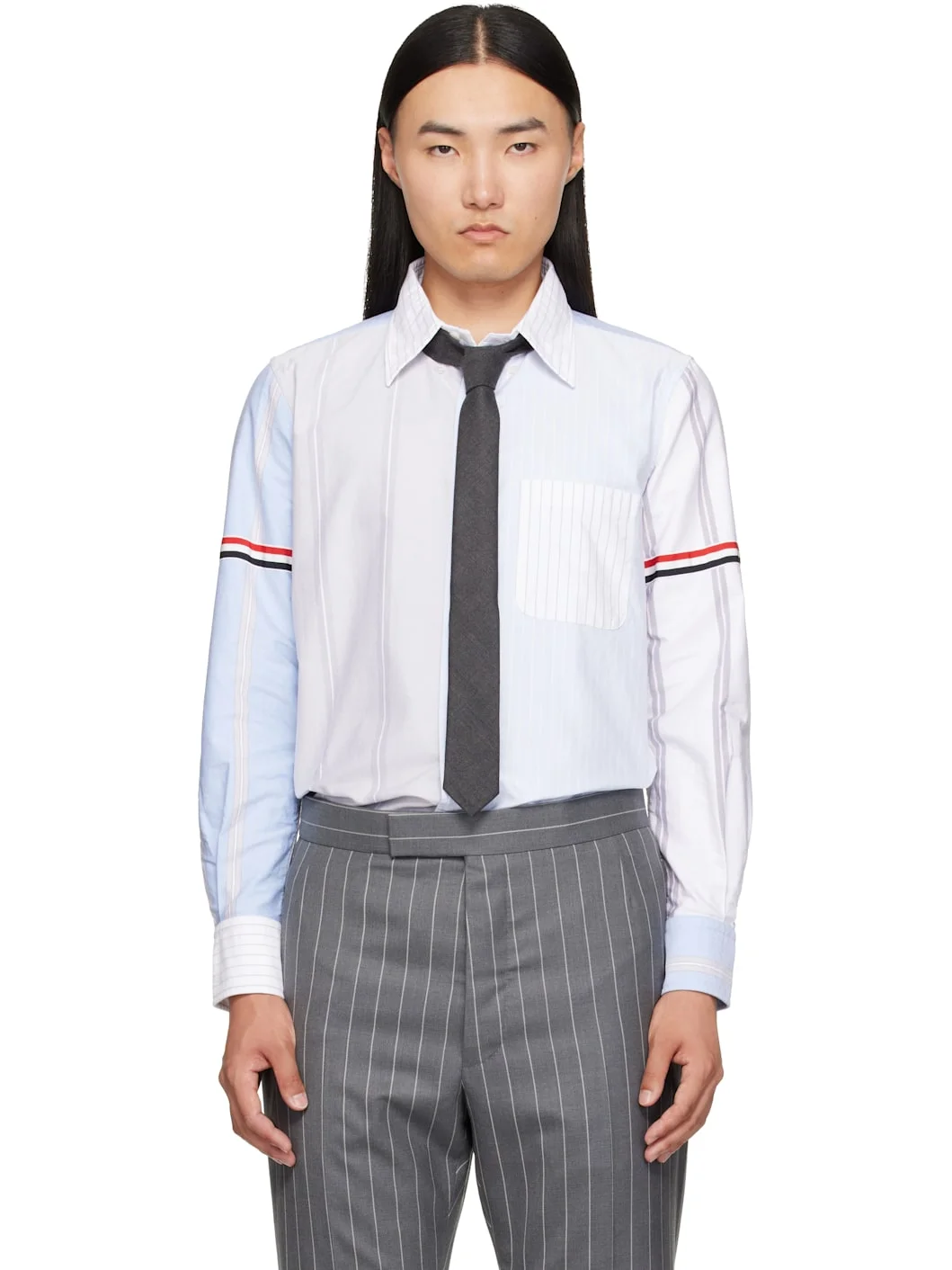 Blue Funmix Pinstripe Oxford Shirt - 1