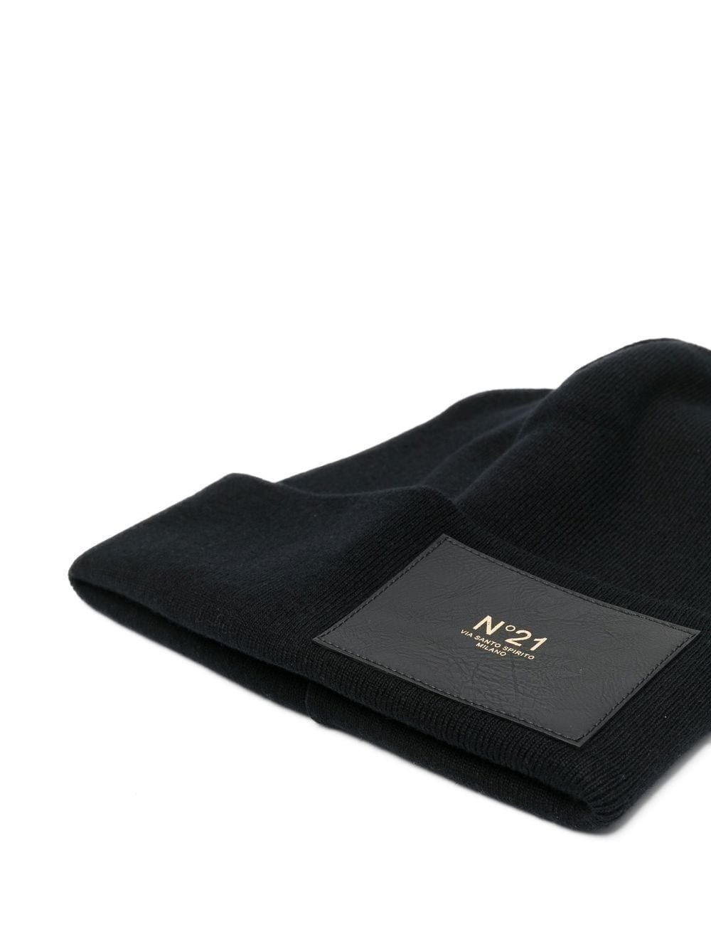 logo-patch virgin-wool beanie - 2