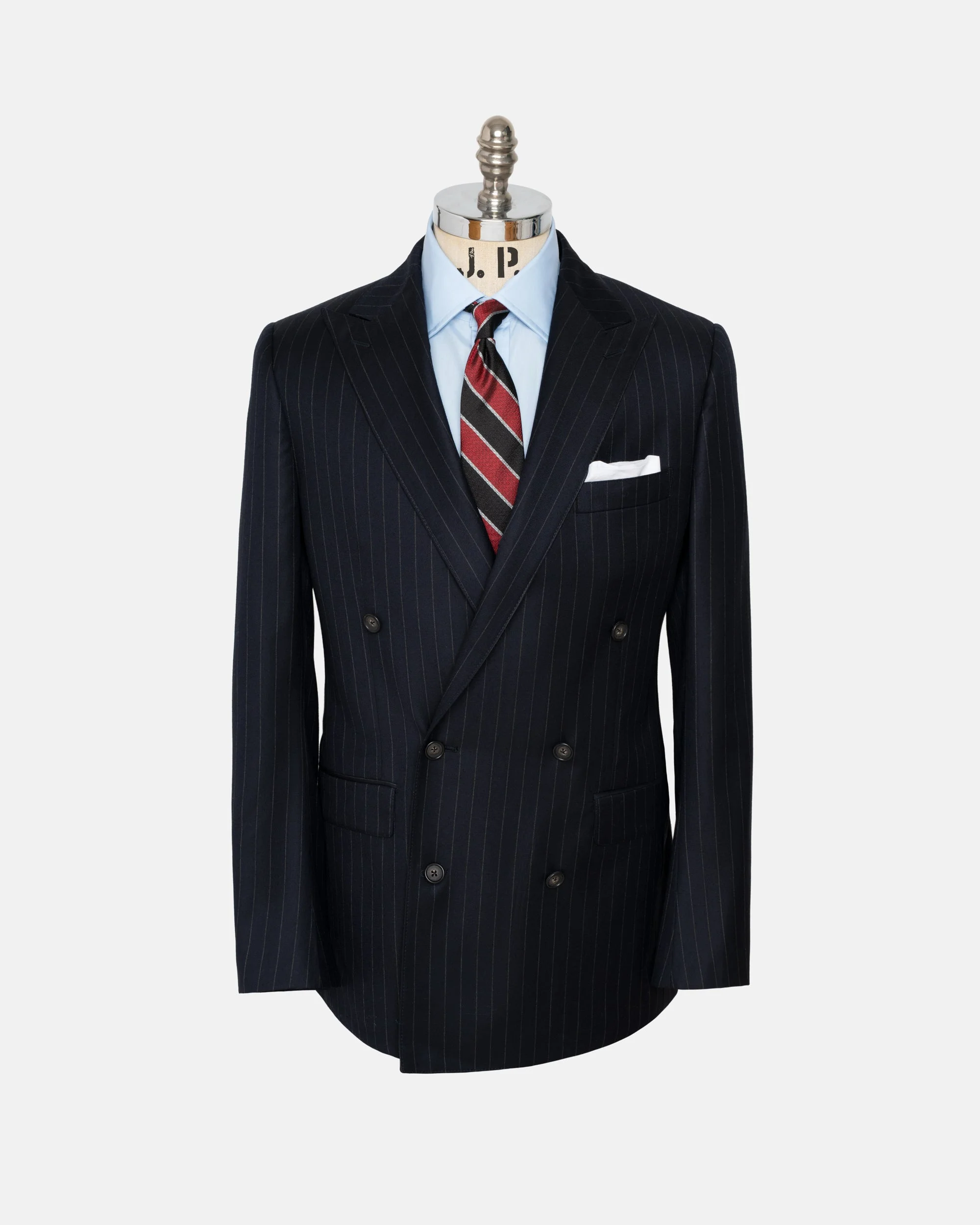 MADE-IN-USA NAVY CHALKSTRIPE DOUBLE-BREASTED SUIT - 1