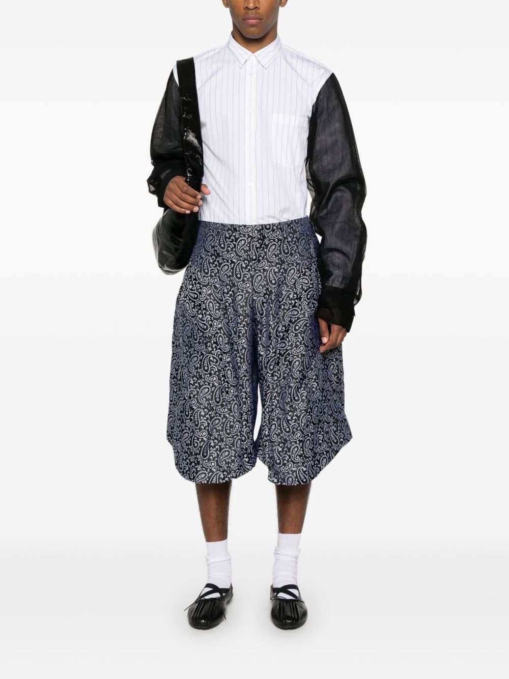 paisley jacquard shorts - 2