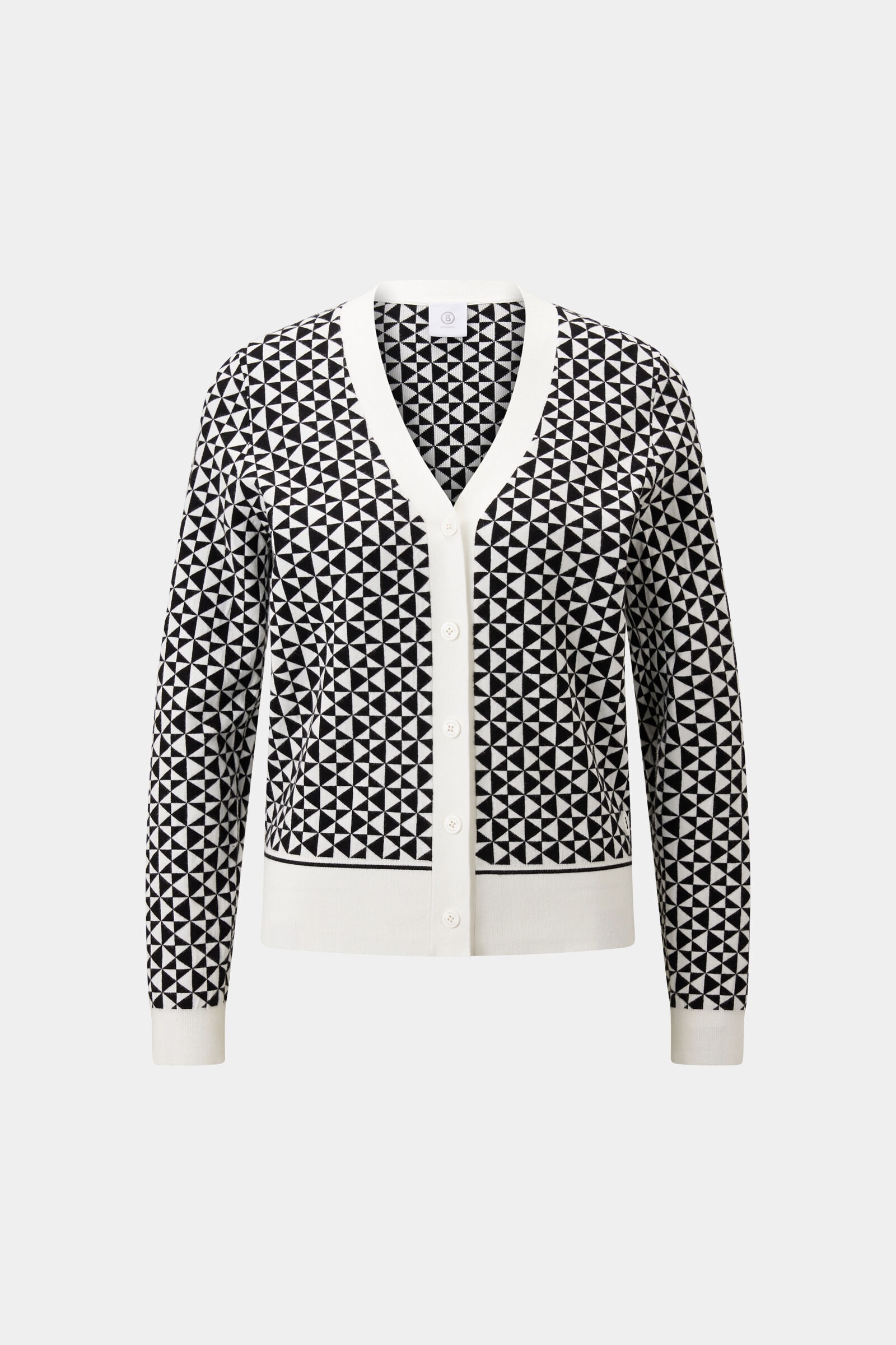 Knit jacket Ina in Black/Off-White - 1