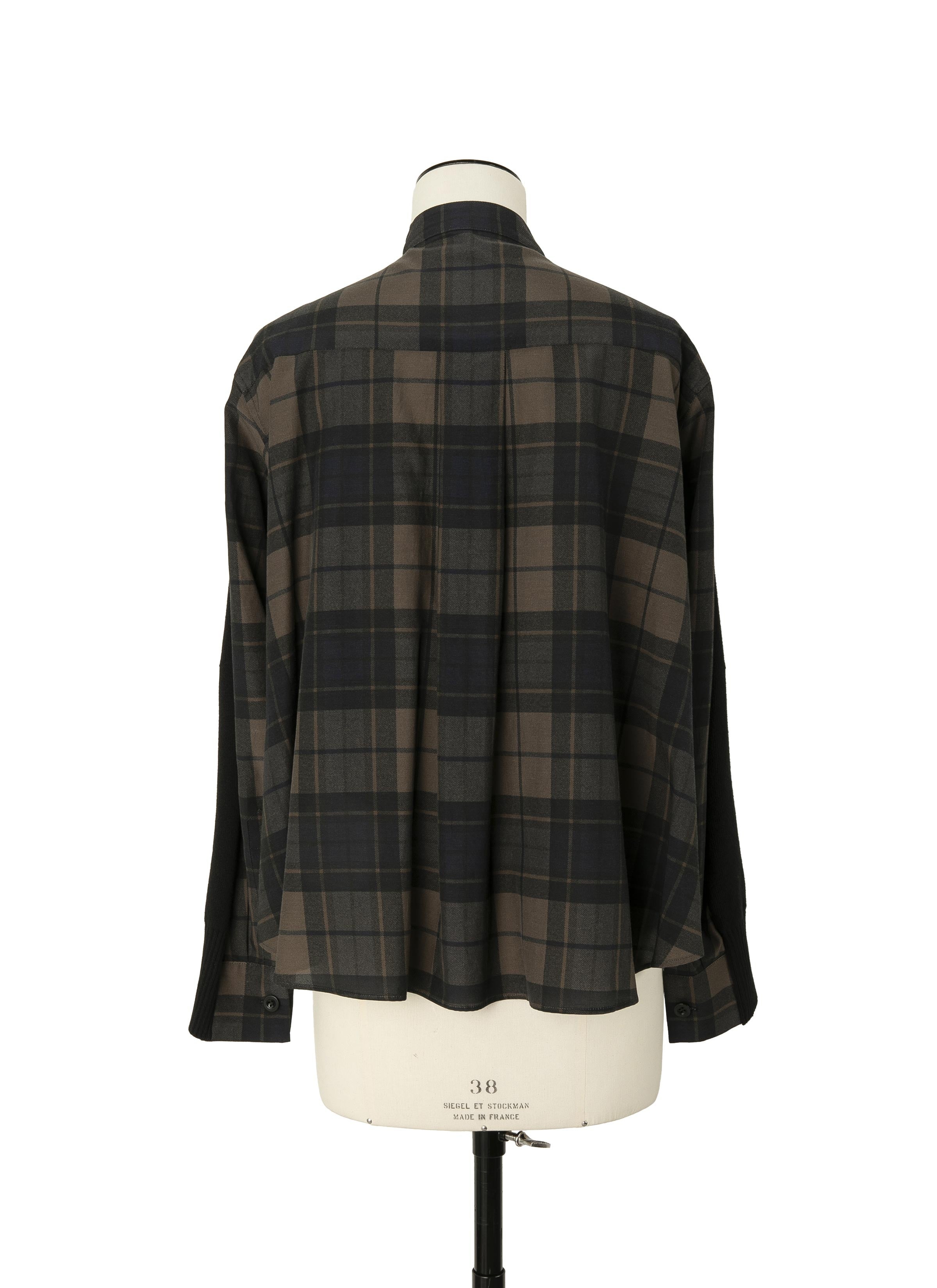 Plaid Print x Knit Cardigan - 3