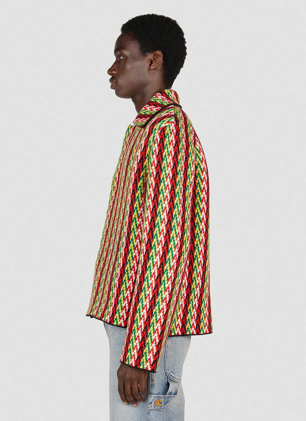 Lanvin Men Curb Chevron Knit Jacket - 3