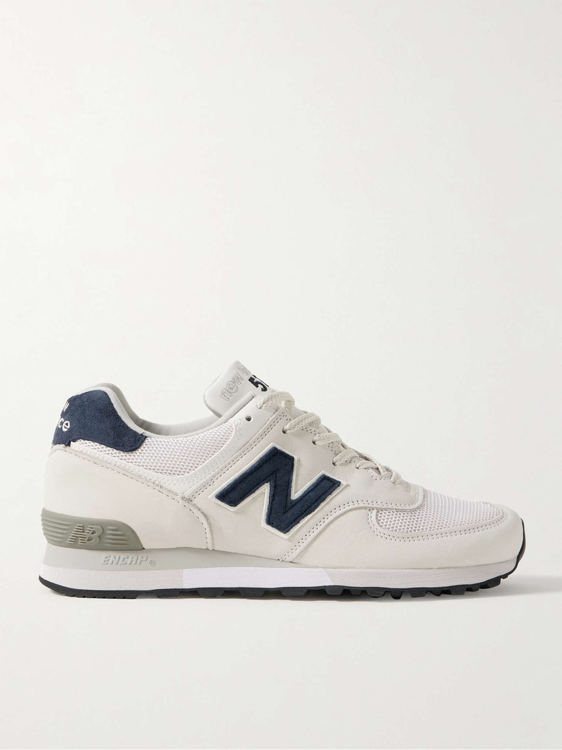 576 Suede-Trimmed Leather and Mesh Sneakers - 1