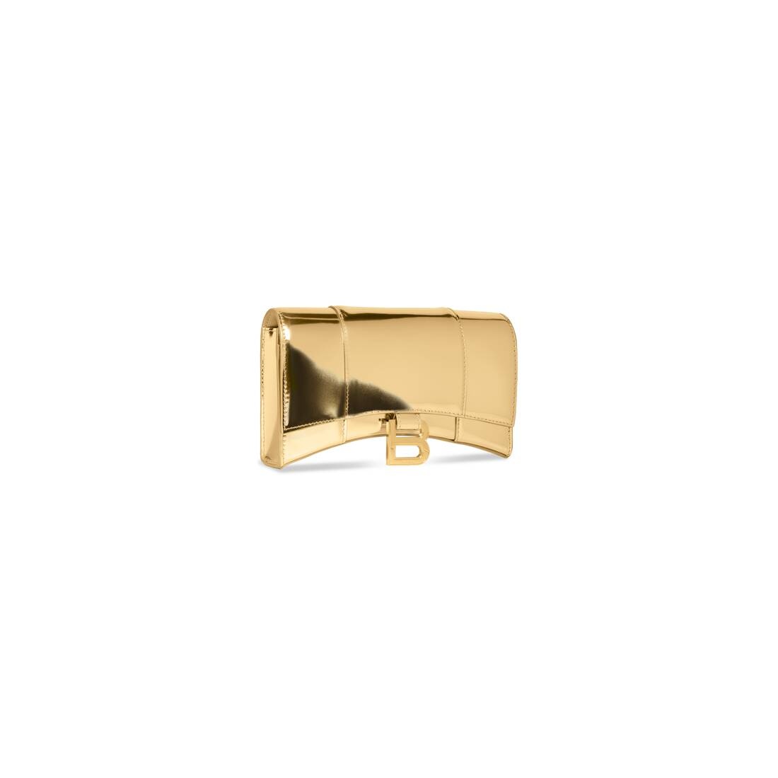 Women's Hourglass Wallet On Chain Mirror Effect in Gold - 2