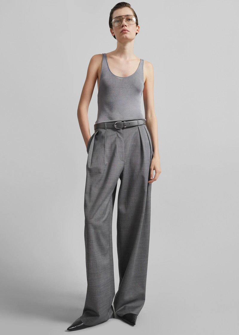 Ora Leather Belt - Grey/Silver 4